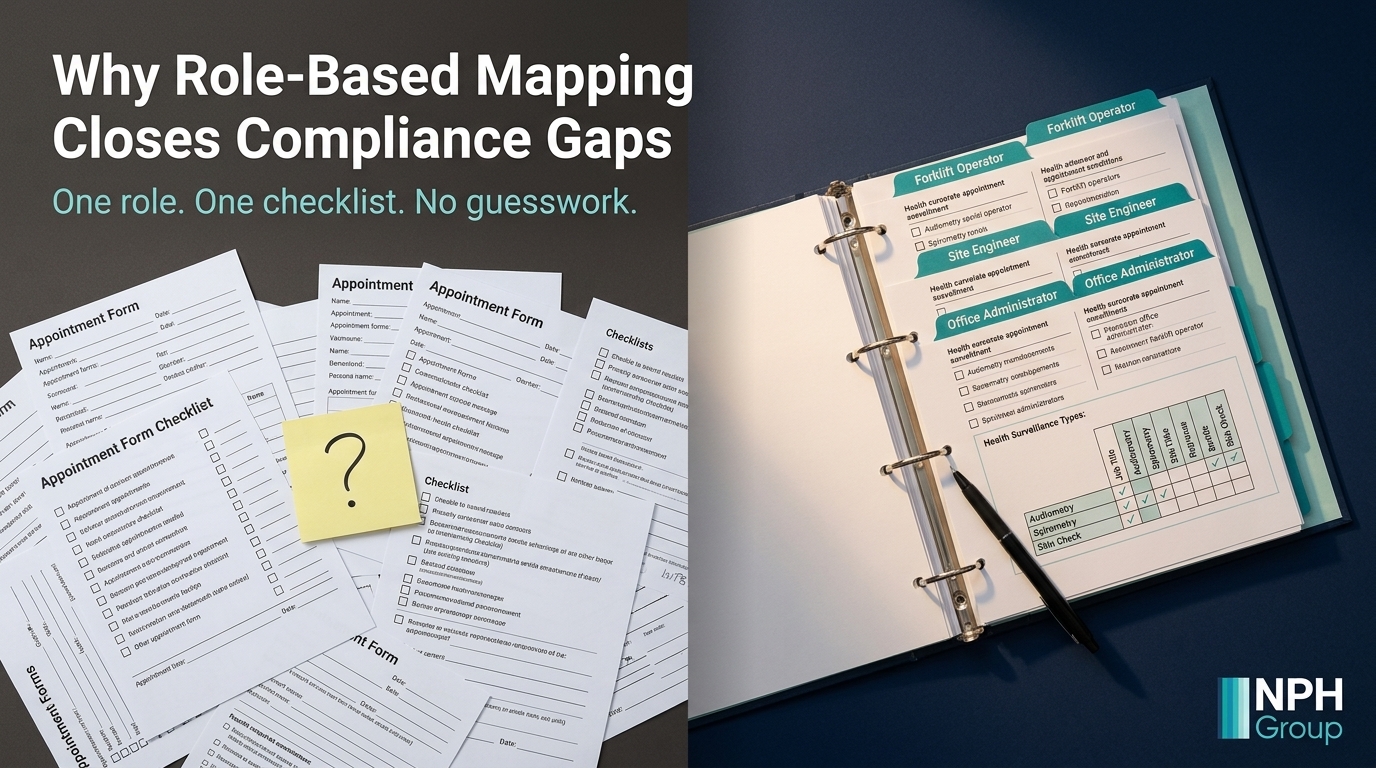 Role-based occupational health mapping: close gaps, cut waste, stay audit‑ready